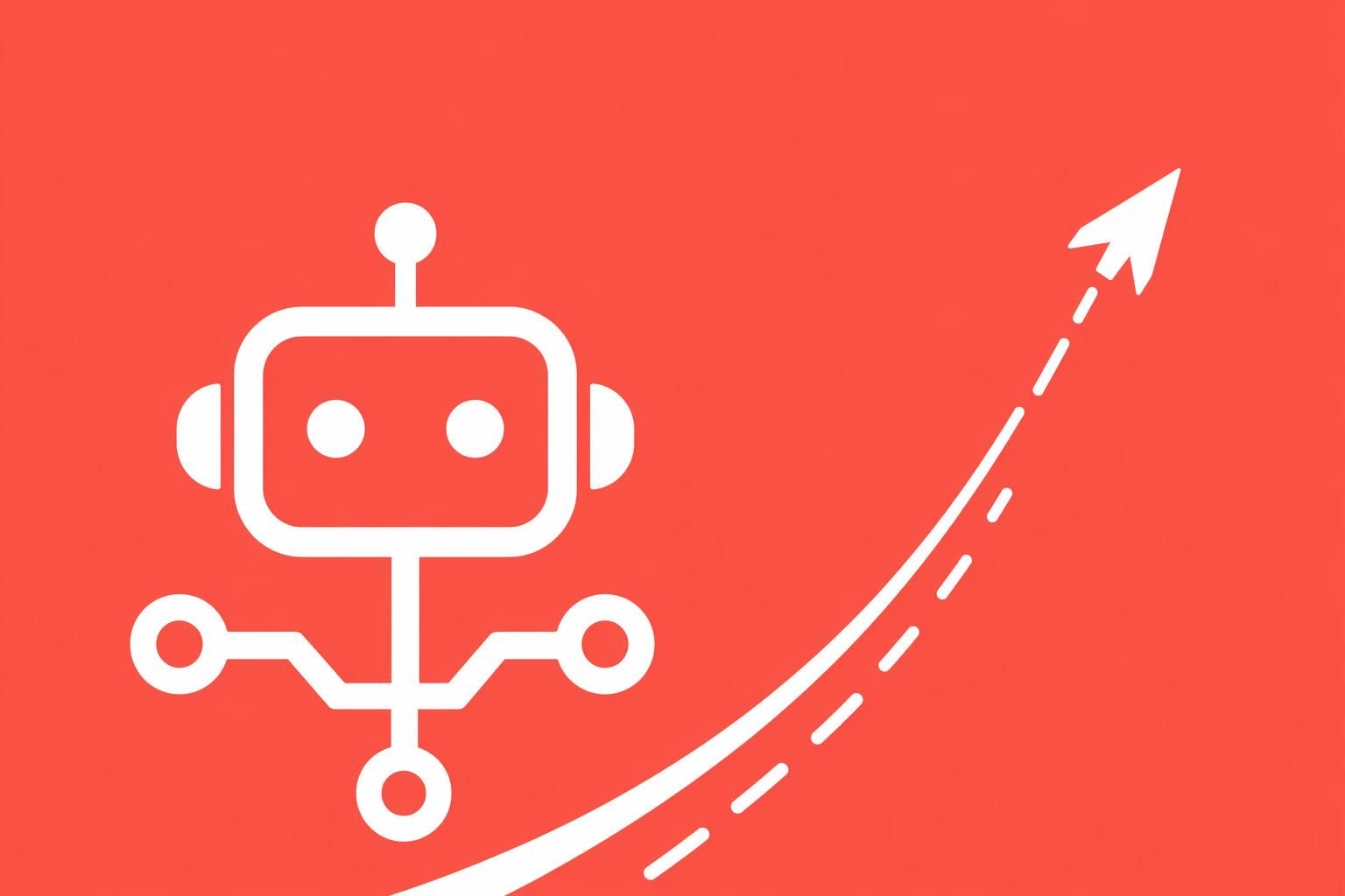 An AI microchip with a small rocket rising from it